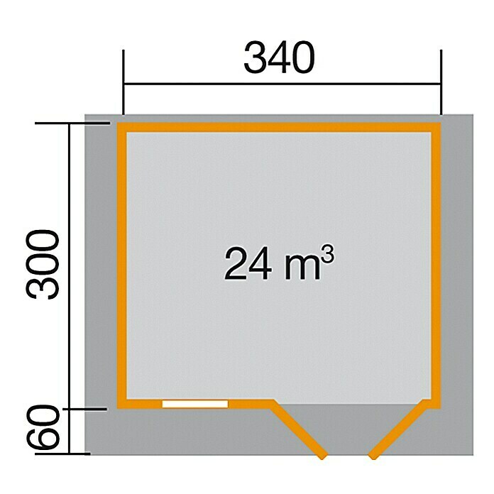 Weka Blockbohlenhaus Rom (28 mm, 10,2 m², Satteldach)
