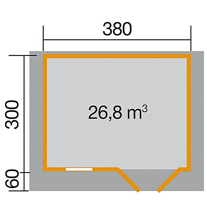 Weka Blockbohlenhaus Rom (28 mm, 11,4 m², Satteldach)