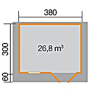 Weka Blockbohlenhaus Rom (28 mm, 11,4 m², Satteldach)