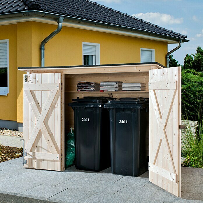 Weka Fahrrad-MultiboxHöhe: 151 cm, Wandstärke: 19 mm, Massivholz Front View