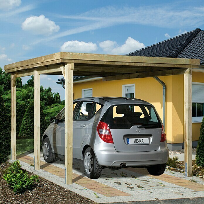 Weka Carport Optima5,12 x 3,22 m, Einfahrtshöhe: 2,15 m, Schneelast: 125 kg/m² Mood Shot