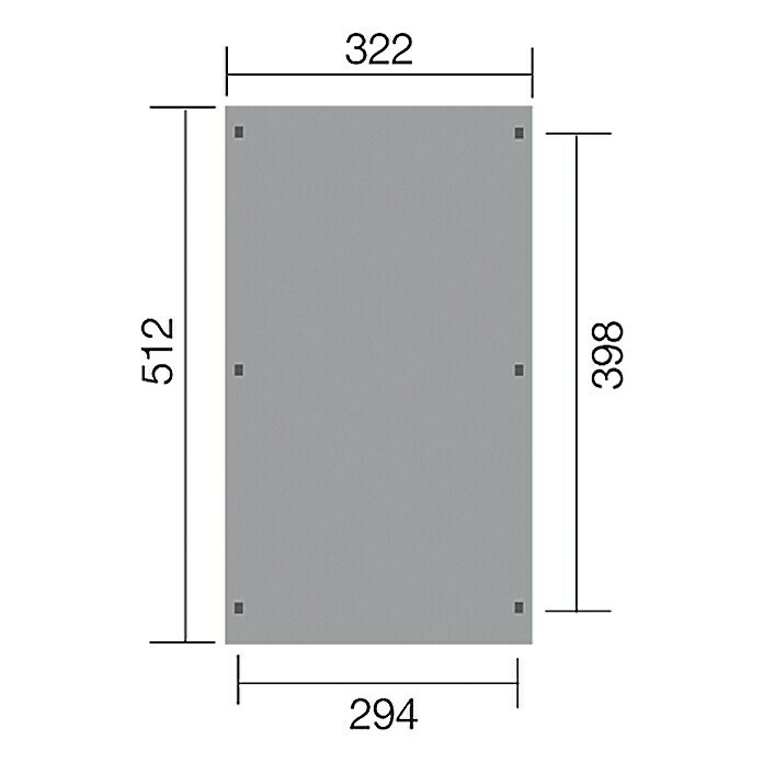 Weka Carport Optima5,12 x 3,22 m, Einfahrtshöhe: 2,15 m, Schneelast: 125 kg/m² View From Above