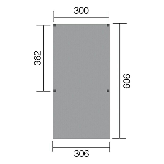 Weka CarportEinfahrtshöhe: 2,41 m vorne, Schneelast: 125 kg/m², 6,06 x 3,06 m View From Above