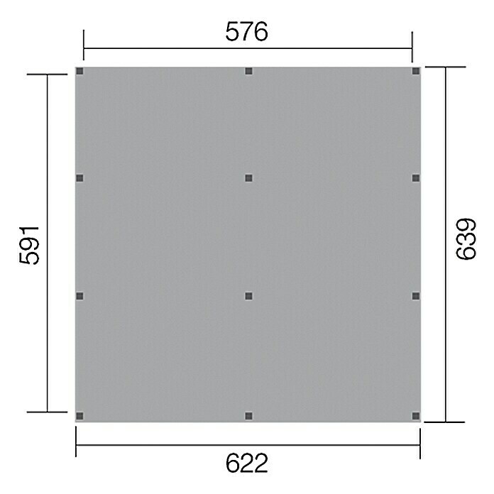 Weka Carport (6,39 x 6,22 m, Einfahrtshöhe: 2,09 m, Schneelast: 200 kg/m²)