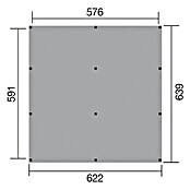 Weka Carport (6,39 x 6,22 m, Einfahrtshöhe: 2,09 m, Schneelast: 200 kg/m²)