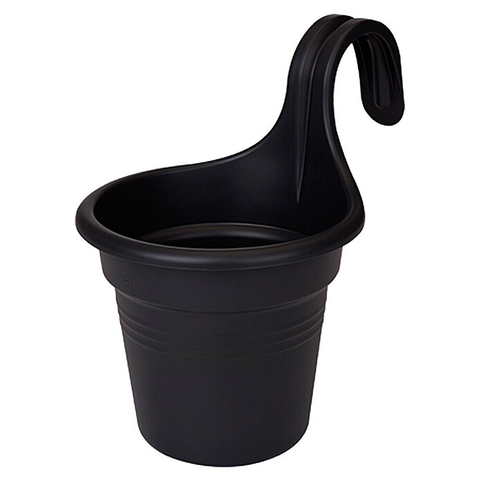 Elho Lonček za ograjo Green Basics easy - viseče  (Zunanje dimenzije (Ø x V): 20 x 25,7 cm, Plastika, Črne barve) | 8444 - Kunststoff Pflanzgefäße | IAKB - Gefäße Outdoor | IAK - Gefässe,Deko outdoor, Zeitschriften | IA - Gartenhartware | I - Stadtgarten | BAUHAUS