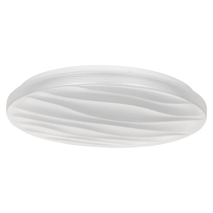LED-Deckenleuchte rund Sarmeola (Ø x H: 39 x 7,5 cm, 24 W, Wellendesign, Weiß) | BAUHAUS