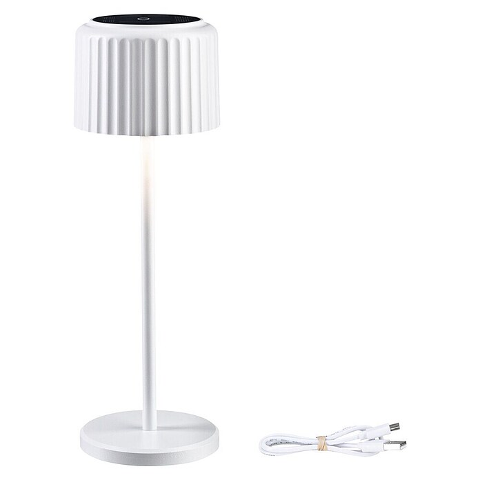 Paulmann Solar-Tischleuchte Else (Weiß, IP44, Ø x H: 102 x 305 mm) | BAUHAUS