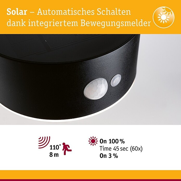 Paulmann Solarleuchte Eileen (Lichtfarbe: Warmweiß, LED, Höhe: 65 mm) | BAUHAUS