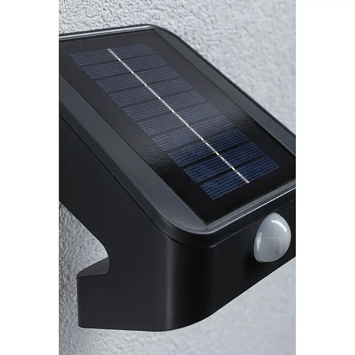 Paulmann Solarleuchte Lesly - Lichtfarbe: Warmweiß, LED, Höhe: 138 mm - Schwarze Solar-Außenleuchte mit integriertem Bewegungssensor.
