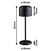Paulmann Solar-Tischleuchte Else (Schwarz, IP44, Ø x H: 102 x 305 mm) | BAUHAUS