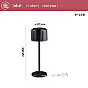 Paulmann Solar-Tischleuchte Else (Schwarz, IP44, Ø x H: 102 x 305 mm) | BAUHAUS