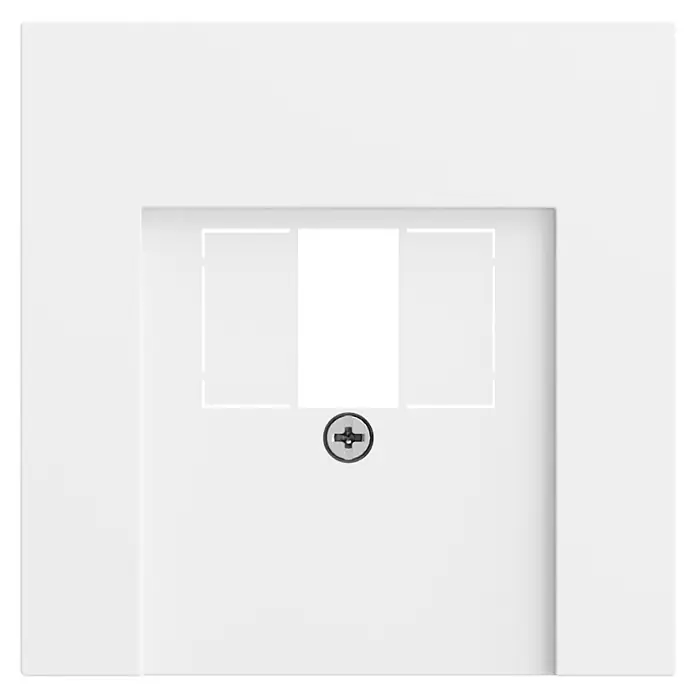 Gira TAE-Abdeckung System 70 27672 - Reinweiß, Kunststoff, Unterputzmontage - Weiße elektrische Abdeckplatte mit doppeltem Modulausschnitt und Kreuzschlitzschraube.