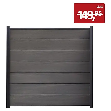 GartenLand  Steckzaun-Element WPC Zaun Ameland Co-extrudiert Ohne Pfosten Ohne Abschlussleiste