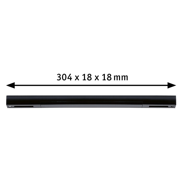 Paulmann Mittel-Einspeisung Urail (L x B x H: 304 x 21 x 18 mm, Schwarz Matt) | BAUHAUS