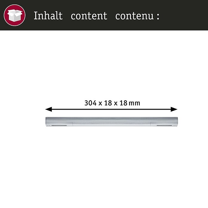 Paulmann Mittel-Einspeisung Urail (L x B x H: 304 x 21 x 18 mm, Chrom) | BAUHAUS