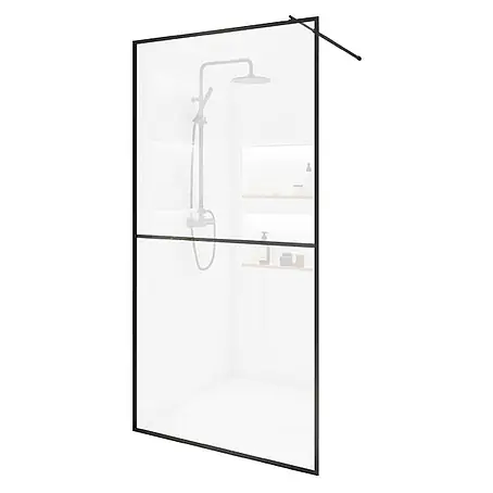 Home Deluxe Duschabtrennung BAKI schwarz 90 x 200 cm
