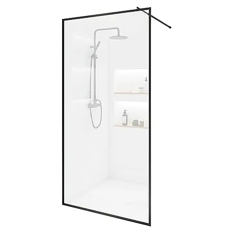 Home Deluxe Duschabtrennung BAKI schwarz 120 x 200 cm