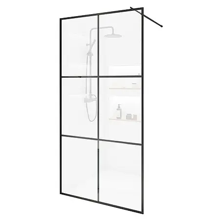Home Deluxe Duschabtrennung BAKI schwarz 110 x 200 cm