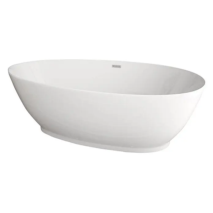 Home Deluxe Freistehende Badewanne DELIA - Weiß - Weiße freistehende ovale Badewanne mit integriertem Überlauf.