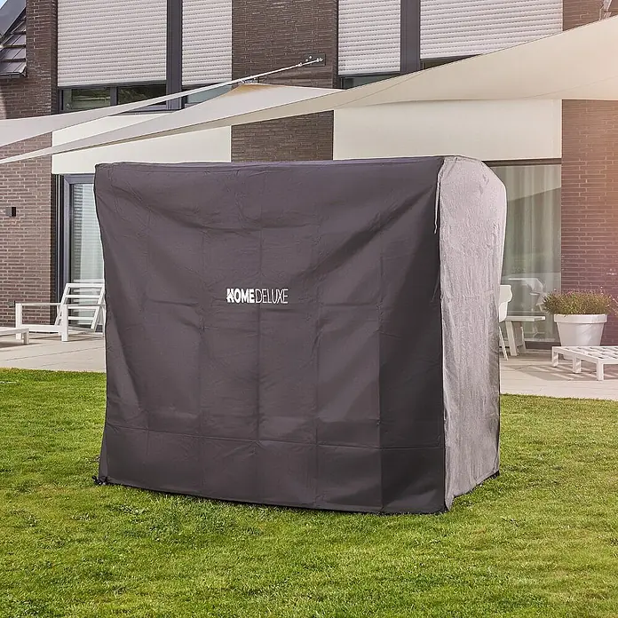 Home Deluxe Garten-Schaukelstuhl Regenabdeckung CAPE DESCANSO - 600D oxford fabric, Schwarz - Dunkelgraue HOME DELUXE Möbelabdeckung schützt Gegenstände im Freien.