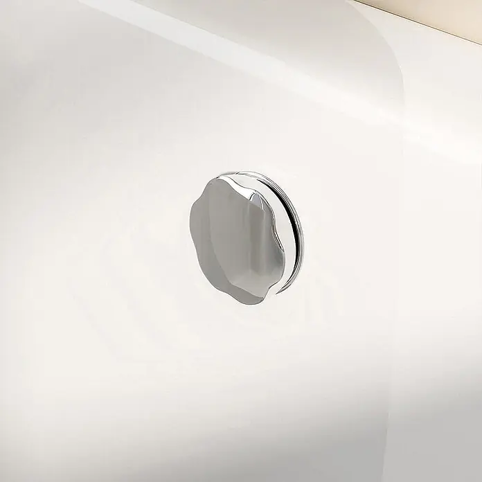 Home Deluxe Badewanne ELARA Rechts -  - Glänzender, verchromter, wellenförmiger Badewannenregler.