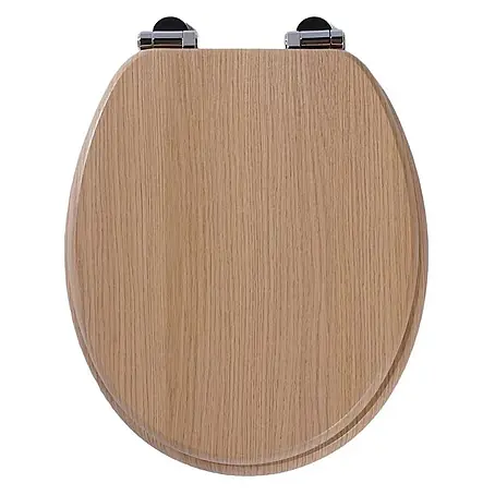 SAINOS  WC-Sitz MDF WC-Sitz, Holzoptik, Universal-O-Form, Absenkautomatik, Unten