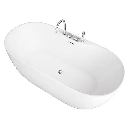 Home Deluxe  Freistehende Badewanne LENI inkl. silberner Armatur