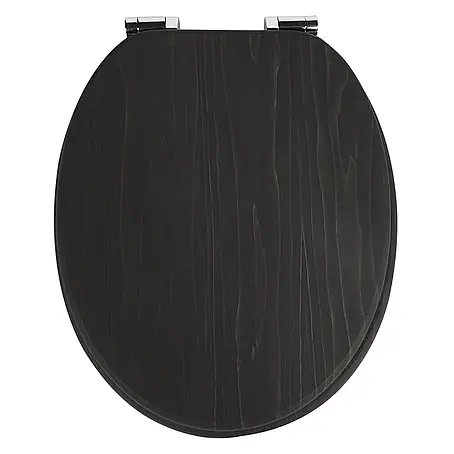 SAINOS  WC-Sitz MDF WC-Sitz, Holzoptik, Universal-O-Form, Absenkautomatik, Unten
