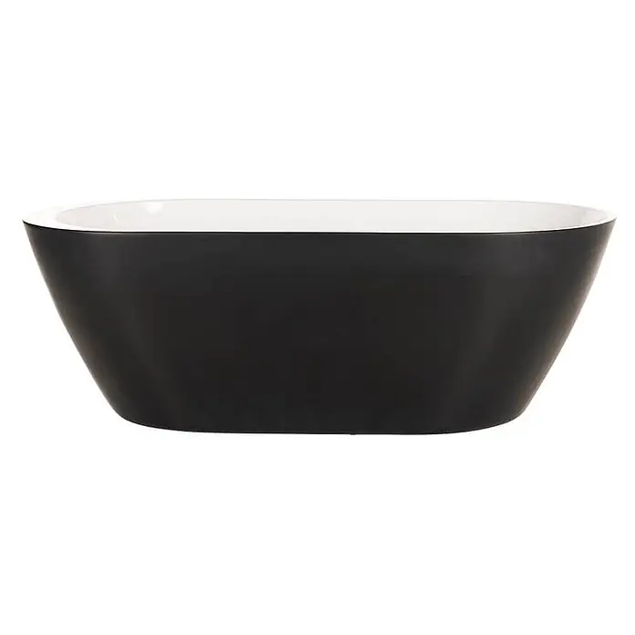 Home Deluxe Freistehende Badewanne CODO - Schwarz - Freistehende ovale Badewanne in Schwarz und Weiß.