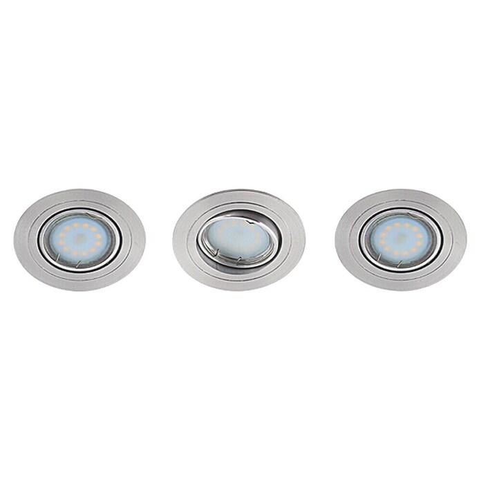 Tween Light Set de focos LED empotrables (Redondeada, 3 × 3 W, Aluminio)
