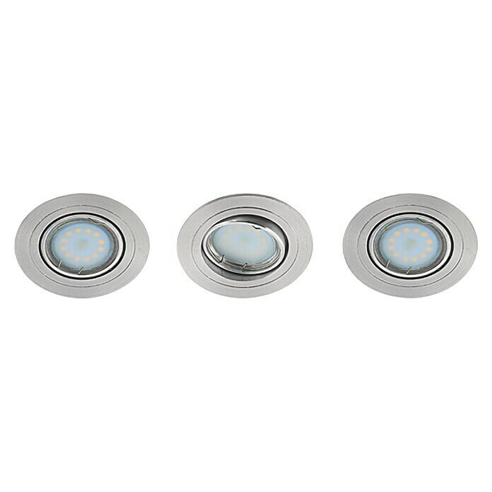 Tween Light Set de focos LED empotrables (Redondeada, 3 × 3 W, Aluminio)