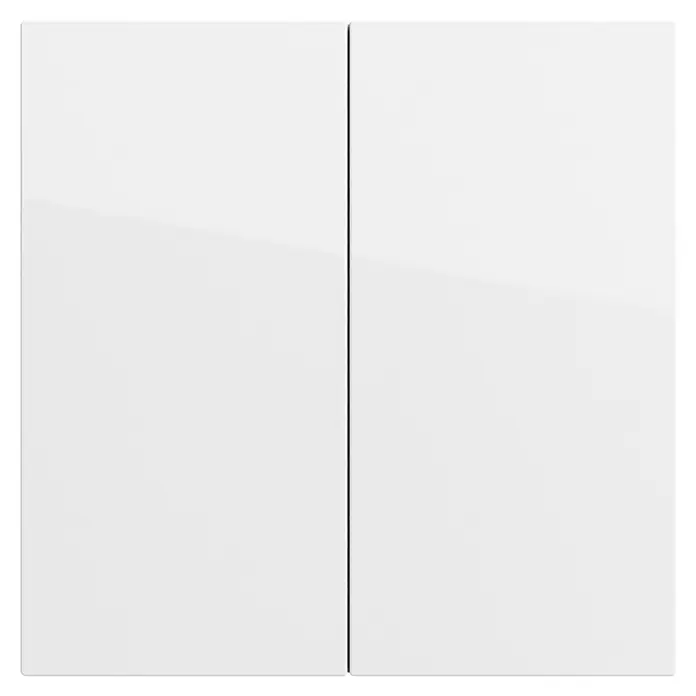 Gira Serienschalterwippe System 70 537070 - Reinweiß glänzend, Kunststoff, Unterputzmontage - Glänzende weiße Doppelabdeckplatte für Lichtschalter.