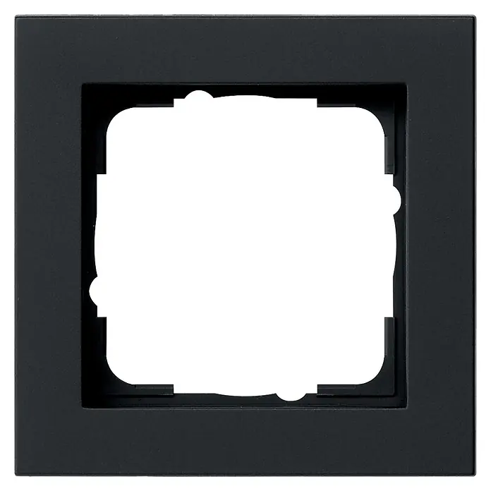 Gira E2 Abdeckrahmen 21109 - Schwarz matt, Kunststoff - Schwarzer matter Rahmen für einen Elektro-Schalter- oder Steckdoseneinsatz.