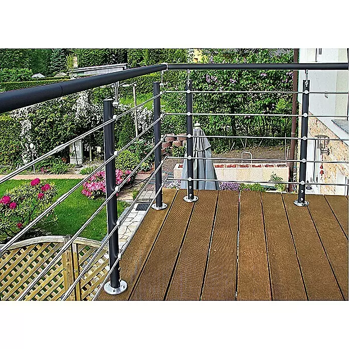 Treba Frewa Geländer-Set AG6 - Bodenmontage, Aluminium, Anthrazit, Edelstahl, Länge: 150 cm