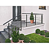 Treba Frewa Juego de barandilla (Montaje en suelo, Aluminio, Antracita, 1.500 mm)