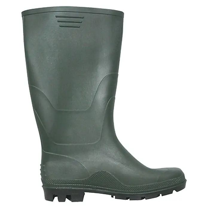 Gartenstiefel - Schuhgröße: 43, Grün - Grüner Gummistiefel mit schwarzer Sohle, ideal für Gartenarbeit oder Spaziergänge im Regen, bietet Schutz und Komfort.