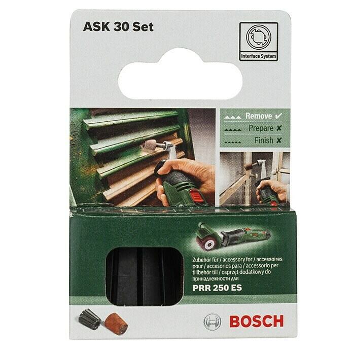 Bosch Set de vástago de inserción y banda de lija Set ASK 30 (Granulación: 80, Cónico)