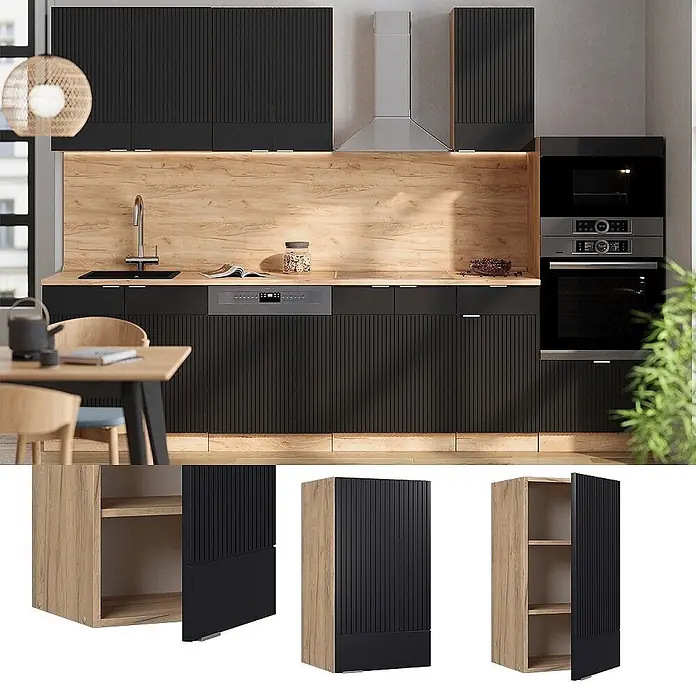 Vicco Hängeschrank Fame-Line, Schwarz gestreift, 40 cm - 