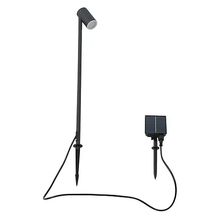 Lindby LED Solar Gartenlampe Erdspieß in schwarz matt, Erdspießlampe