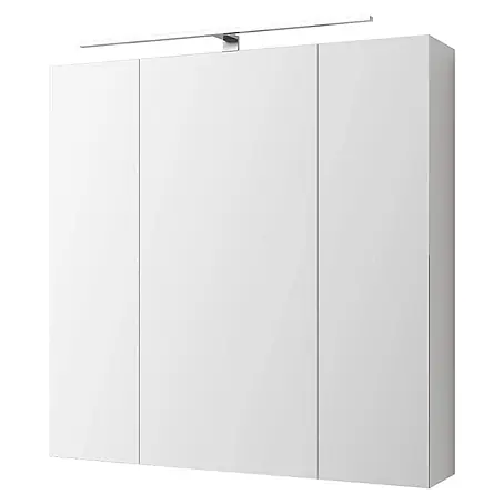 Spiegelschrank mit LED Beleuchtung 72,4x72x15 cm Weiß aus MDF