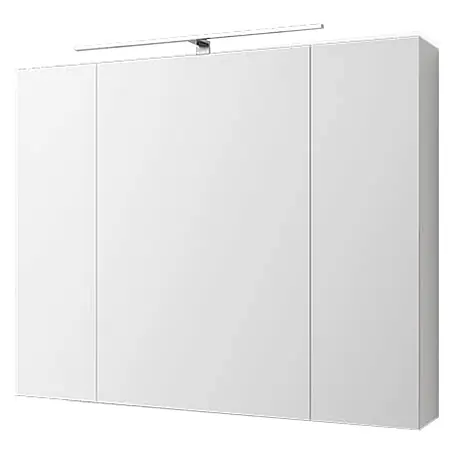 Spiegelschrank mit LED Beleuchtung 90x72x15 cm Weiß aus MDF