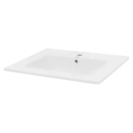 LuxeBath Waschbecken Waschtisch 610 x 465 x 175 mm Keramik Weiß