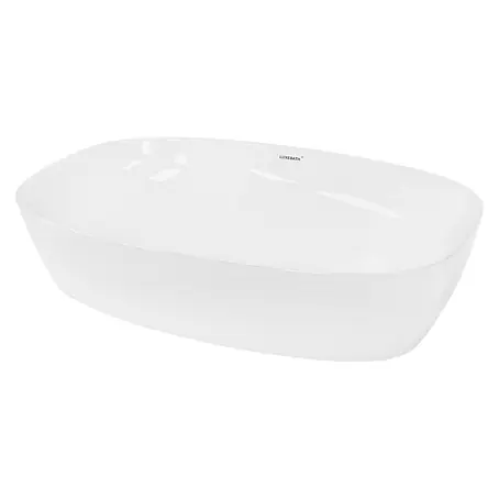 LuxeBath  Aufsatzwaschbecken Aufsatzwaschtisch Waschschale Oval Weiß Spülbecken