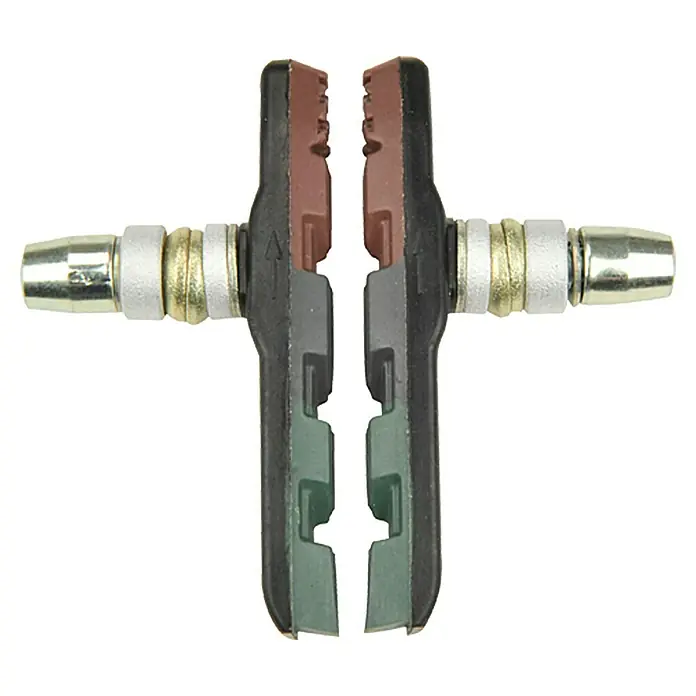Fischer Bremsschuh V-Brake Allwetter - Anzahl Paare: 1 Stk., Geeignet für: Aluminiumfelgen - Fahrradbremsbeläge mit robusten Metallbefestigungen für sicheres und zuverlässiges Bremsen.
