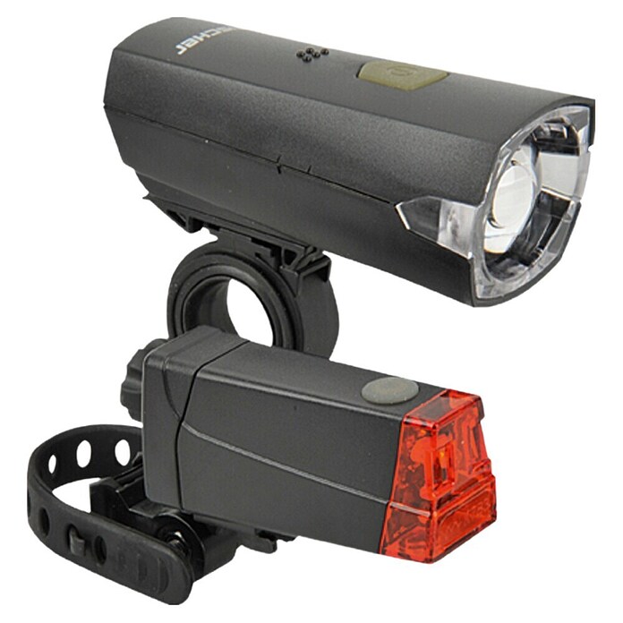 Fischer Batterie-Leuchten-Set (LED, 12 Lux (Frontlicht))