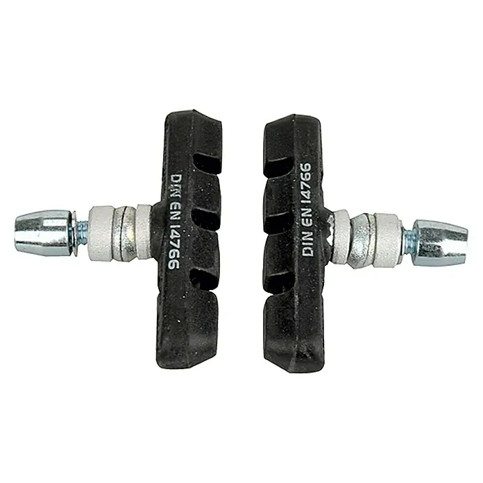 Fischer Bremsschuh V-Brake Keramik - Anschraubbar, Anzahl Paare: 1 Stk. - Ein Paar Fahrradbremsbeläge, mit der Aufschrift DIN EN 14766, für sicheres Bremsen.