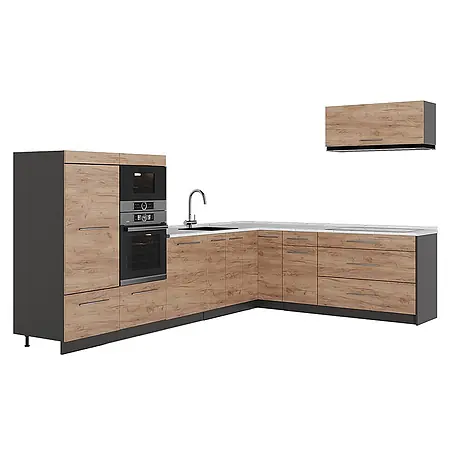 Eckküche Fame-Line 327 cm Goldkraft Eiche Art.-Nr. 64446