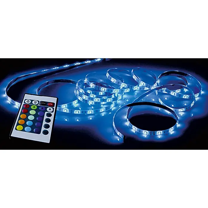 LED-Band - Länge: 3 m, Lichtfarbe: RGB, 16 W - LED-Streifen mit Fernbedienung. Der flexible LED-Streifen mit verschiedenen Farbeinstellungen sorgt für eine stimmungsvolle Beleuchtung.