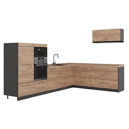 Eckküche Fame-Line 327 cm Goldkraft Eiche Art.-Nr. 64445